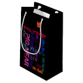 Graffiti-Stil Repeating Pig Year 2019 S Gift Bag Kleine Geschenktüte (Rückseite Schrägansicht)