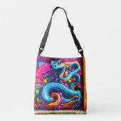 Graffiti-Stil Schlange Design Tragetaschen Mit Langen Trägern (Rückseite)