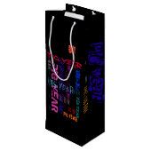 Graffiti-Stil Wiederholtes Schweinejahr 2019 Weing Geschenktüte Für Weinflaschen (Rückseite Schrägansicht)