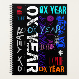 Graffiti-Stil Wiederholung des OX-Jahres 2021 Stan Planer