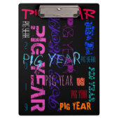 Graffiti-Stil Wiederholung des Schweinejahrs 2019 Klemmbrett (Vorderseite)