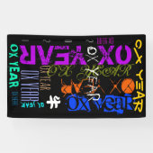 Graffiti-Stil Wiederholung Ox Jahr 2021 Vertikal B Banner (Horizontal)
