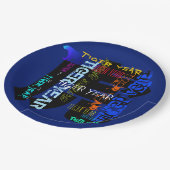 Graffiti-Stil Wiederholung Tiger Jahr 2022 PPP Pappteller (Schrägansicht)