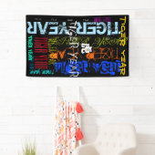 Graffiti-Stil Wiederholung Tiger Jahr 2022 VertB Banner (Insitu)