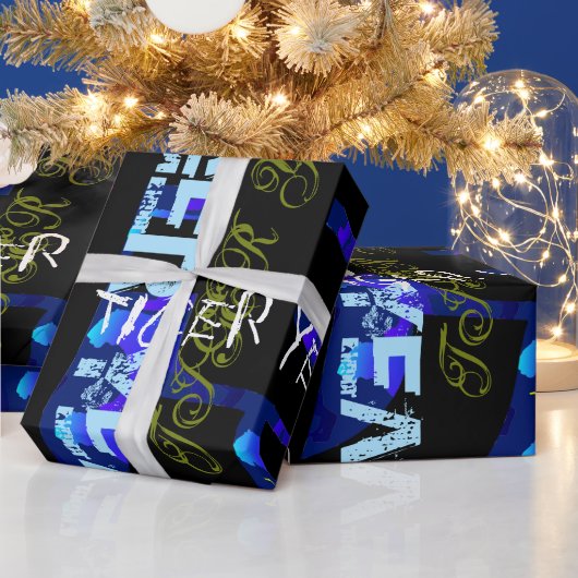 Graffiti-Stil Wiederholung Tiger Jahr 2022 WP Geschenkpapier (Feiertage)