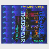 Graffiti-Stil Wiederholung Tiger Jahr 2022 WP Geschenkpapier (Flach)
