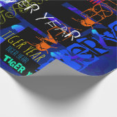 Graffiti-Stil Wiederholung Tiger Jahr 2022 WP Geschenkpapier (Ecke)