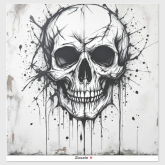 GRAFFITI STILE SKULL STICKER