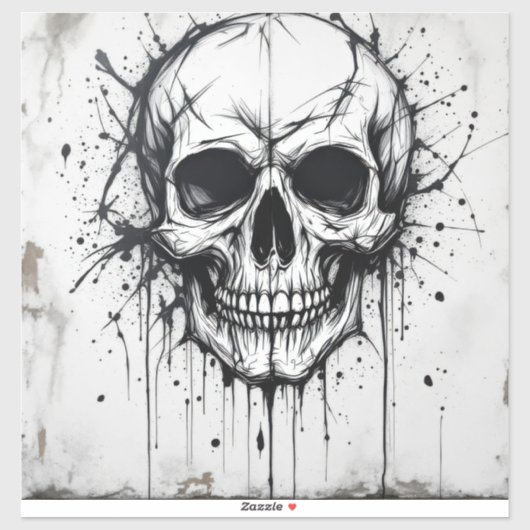 GRAFFITI STILE SKULL STICKER (Blatt)