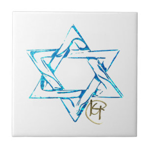 Graffiti Stitched Jewish Star Art Fliese