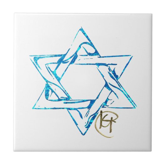Graffiti Stitched Jewish Star Art Fliese (Vorderseite)