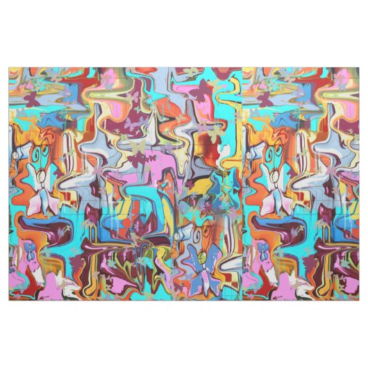 Graffiti Stoff (Fat Quarter (45,7 x 55,9 cm))