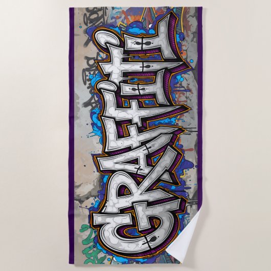 Graffiti Strandtuch (Vorderseite)