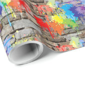 Graffiti-Straßen-Kunst-Farbe auf Wand-Packpapier Geschenkpapier (Rolleneckpunkt)