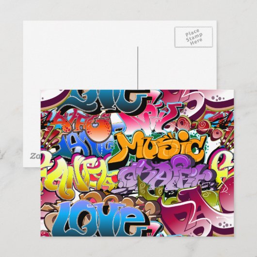 Graffiti-Straßen-Kunst Postkarte (Vorne/Hinten)