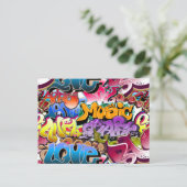 Graffiti-Straßen-Kunst Postkarte (Stehend Vorderseite)