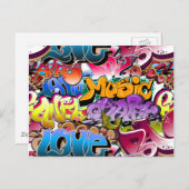 Graffiti-Straßen-Kunst Postkarte (Vorne/Hinten)