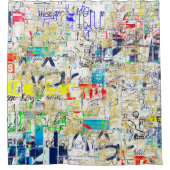 Graffiti Straßenmauer. Grunge Wallart, Straße, Bac Duschvorhang (Vorderseite)