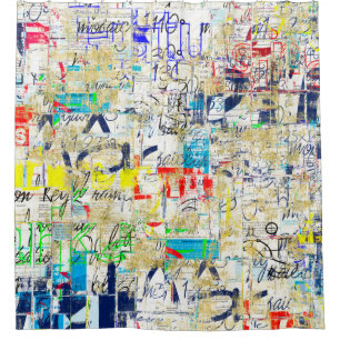 Graffiti Straßenmauer. Grunge Wallart, Straße, Bac Duschvorhang