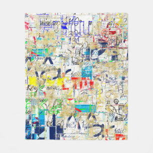 Graffiti Straßenmauer. Grunge Wallart, Straße, Bac Fleecedecke