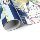 Graffiti Straßenmauer. Grunge Wallart, Straße, Bac Geschenkpapier (Rolleneckpunkt)