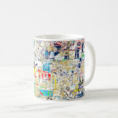 Graffiti Straßenmauer. Grunge Wallart, Straße, Bac Kaffeetasse (VorderseiteRechts)