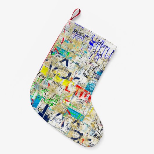 Graffiti Straßenmauer. Grunge Wallart, Straße, Bac Kleiner Weihnachtsstrumpf (Vorderansicht (hängend))