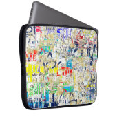 Graffiti Straßenmauer. Grunge Wallart, Straße, Bac Laptopschutzhülle (Vorne Rechts)