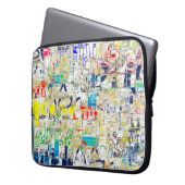 Graffiti Straßenmauer. Grunge Wallart, Straße, Bac Laptopschutzhülle (Vorderseite Links)