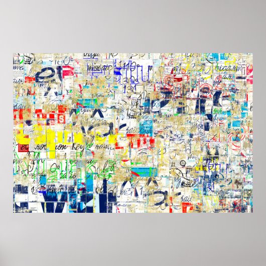 Graffiti Straßenmauer. Grunge Wallart, Straße, Bac Poster (Vorne)