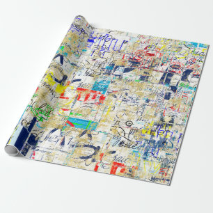 Graffiti-Straßenwand. Grunge-Wandkunst,Straße,Hint Geschenkpapier