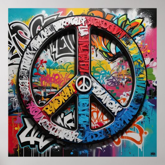 Graffiti Street Art A Canvas for Peace Symbols Poster (Vorne)