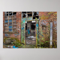 Graffiti Street Art Abandoned Gebäude Poster