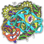 Graffiti Street Art Abstrakt Mini Trip Aufkleber (Vorderseite)