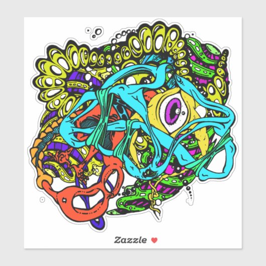 Graffiti Street Art Abstrakt Mini Trip Aufkleber (Blatt)