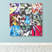 Graffiti (Street Art) Collage Leinwanddruck (Insitu (Holzboden))