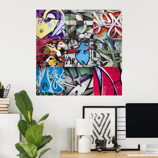 Graffiti (Street Art) Collage Poster (Heimbüro)