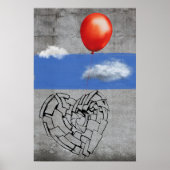 Graffiti Street Art Light-Heart Rotballon Poster (Vorne)