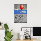 Graffiti Street Art Light-Heart Rotballon Poster (Heimbüro)