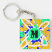 Graffiti Street Art Modern Mit Monogramm Schlüsselanhänger (Vorderseite)