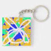 Graffiti Street Art Modern Mit Monogramm Schlüsselanhänger (Rückseite)