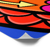 Graffiti Street Art Rainbow Weather Funky Cartoon Poster (Ecke)