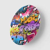 Graffiti Street Art Runde Wanduhr (Winkel)