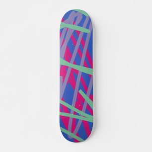 Graffiti Street Art Urban Lines Blue Pink Lila Skateboard