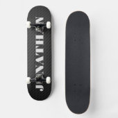 Graffiti Street schwarz mit Name Skateboard (Vorderseite)