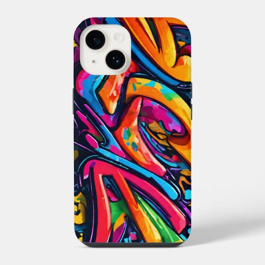 Graffiti-Style abstrakte Kunst iPhone Hülle (Rückseite)
