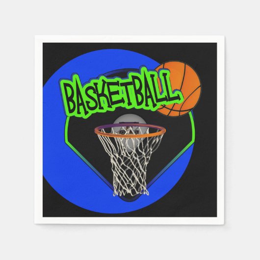 Graffiti Style Basketball und Hoop Serviette (Vorderseite)