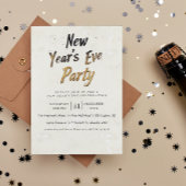 Graffiti Style Beige Silvester Party Einladung