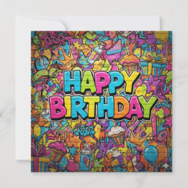 Graffiti style birthday card karte