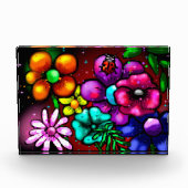 Graffiti Style Blume & Ladybug Rosa Lila Rot Fotoblock (Vorderseite)